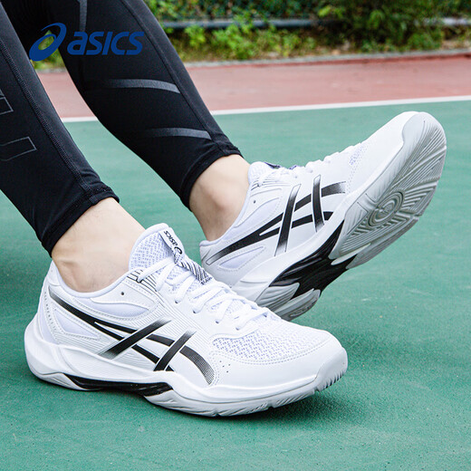 ASICS Badminton Shoes GEL-ROCKET 12 Men's and Women's 2025 New Official Flagship Training Shoes White/Black-101 42