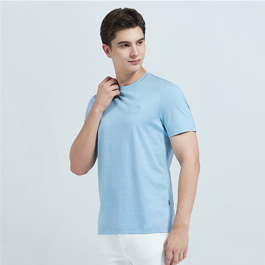 Desha summer round neck base shirt for men young men fashionable simple and versatile solid color men's short-sleeved T-shirt LY13533 ink black XL single size