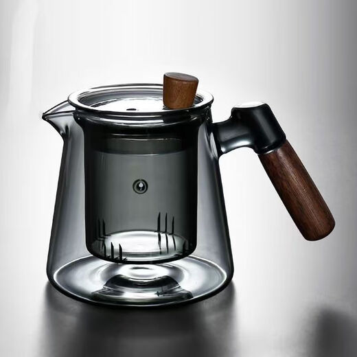 Fat Donglai's same model can be heated and steamed with electric ceramic stove, one-piece teapot, high borosilicate glass, tea water separation, teapot, tea cup, meditation pot, transparent color 550ml