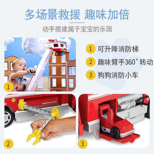 Wangwang team made great contributions genuine Wangwang team made great contributions super ultimate maomao fire truck sound and light rescue vehicle children's birthday gift toys 16752 Ultimate audio and light fire truck