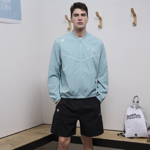 
DESCENTE SUITeam solid color logo high breathable baseball collar zipper long sleeve jacket jacket same as men and women 100