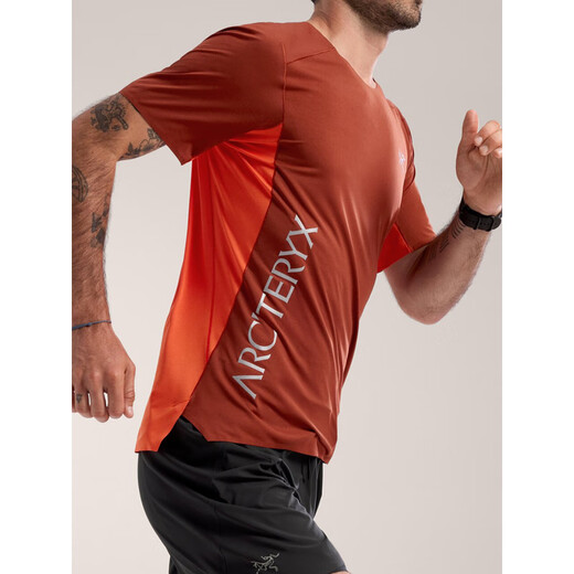 始祖鸟（ARC'TERYX）男士NorvanDownwordLogo吸湿短袖T恤X97207735官方正品 跃动橙Verve X9720 S