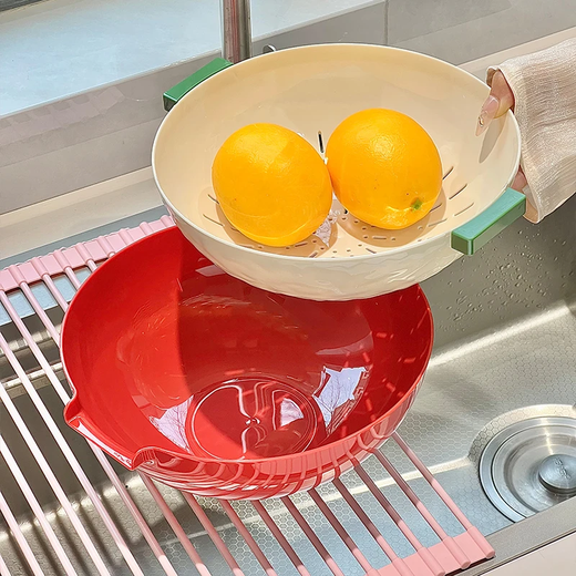 Added vegetable sink drain basket kitchen new fruit plate light luxury high-end living room home high-end exquisite high-value