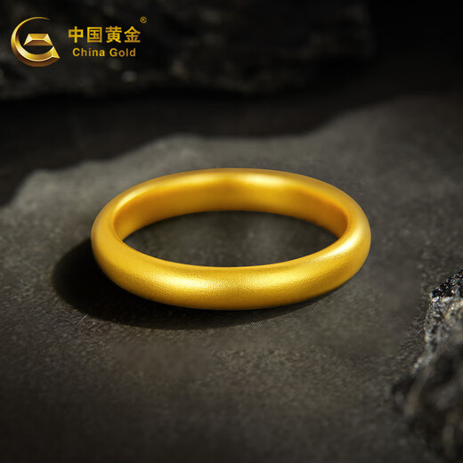 China Gold (CHINA GOLD) gold ring, ancient style loach back ring, solid gold 999 plain ring ring, same style for men and women, gift to girlfriend and wife 520, about 4.4g, 12 rings