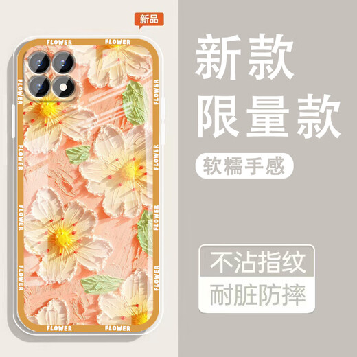 Yiheng adecuado para Opporeno4Se Mobile Phase Case Lens All Inclusive New Transparent Silicone Soft Shell Spring Garden Anti-Fall Airbag Men and Women Cover Protective Feel Feel Feel Feel Reche Monotonoso OU1369 Flores Flours Dream Oporeno4Se [Capítulo único]
