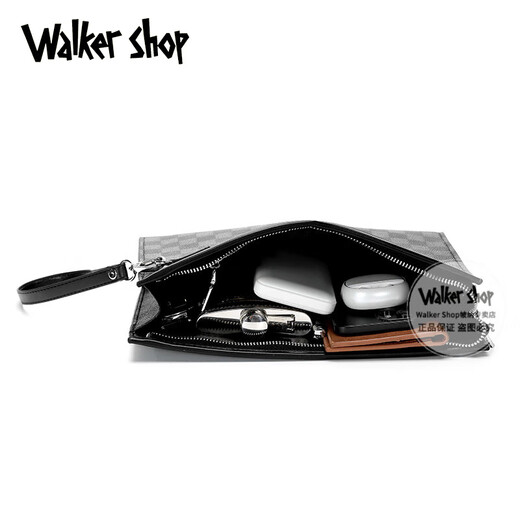 Walker Shop New Handbag Bag Men's Clutch Bag Fashion Fashion Bag Bag Arojes Bolso de negocios Bolsa de mano a cuadros de mano negra (29*19.5*5.5cm)