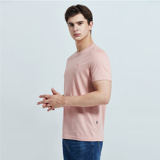Desha summer round neck base shirt for men young men fashionable simple and versatile solid color men's short-sleeved T-shirt LY13533 ink black XL single size