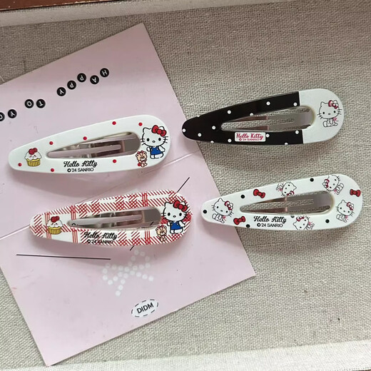 Girly Heart Sanrio Hello Kitty Water Drop BB Clip Fun Hair Clip Bangs Side Clip Versatile Small Fresh Hair Accessories for Women Hello Kitty BB Clip 4 Pack