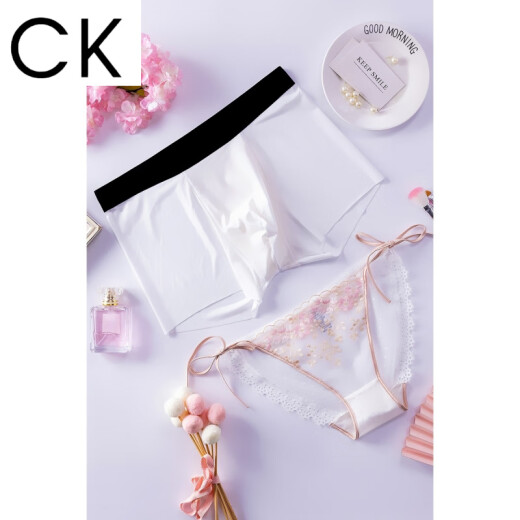 CK夏季冰丝无痕情侣内裤蕾丝夫妻装6625人收藏 726粉 M 女男L