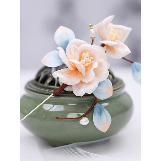 Companion Fu velvet flower simple brooch pearl ancient style Hanfu accessories new Chinese style corsage pin jewelry Yunyan