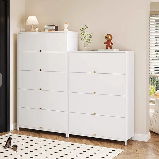 Gabinete de zapatería de almacenamiento de la puerta de acero para el hogar MoloAO Gabinete de almacenamiento de múltiples capas de múltiples capas Gabinete de zapato a prueba de polvo de gran capacidad blanca de 5 puertas de 5 puertas-1695*700*350 mm