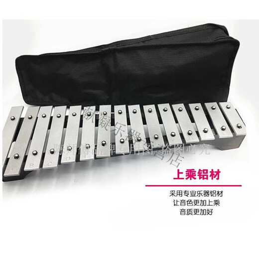 音准15音铝板琴打击琴儿童乐器音乐玩具手敲琴木琴奥尔夫教具 15音铝板琴手提包歌谱书音符贴琴锤 教学款