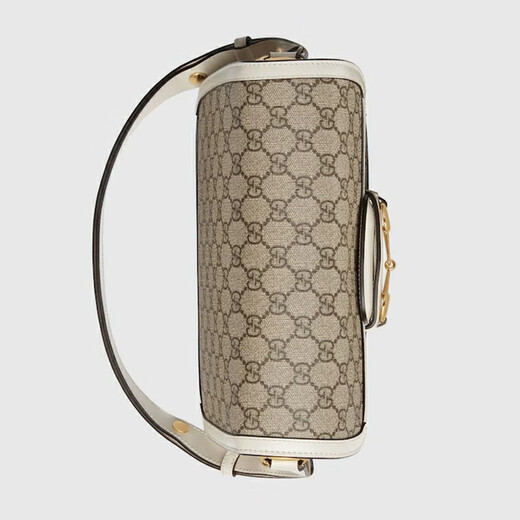 Gucci (Gucci) Satteltasche Horsebit 1955 bedruckte Leinwand Leder One-Shoulder Crossbody Tasche für Männer und Frauen [Geschenk] Weiß 602204-92TCG-9761 Länge 25 cm Breite 8 cm Höhe 18 cm
