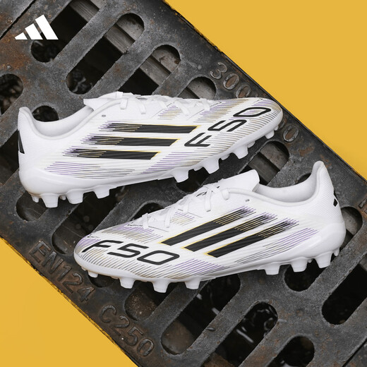 Adidas Tianlang Football Adidas F50 LEAGUE mid-range Chinese version AG short nail grass football shoes JR1699 white black gold #JR1699 40 UK6.5