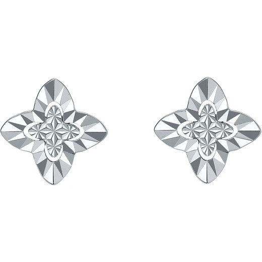 Saturday Fortune PT950 platinum earrings for women, platinum four-leaf clover, birthday gift for girlfriend B0921637, one pair, about 2.08g