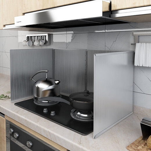 四万公里厨房挡油板 炒菜防溅油烟机隔热隔油防油挡板煤气灶台不锈钢4折