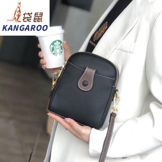 Kangourou 2025 petit sac pour femme nouveau style sac pour femme en cuir véritable souple sac pour téléphone portable sac seau polyvalent sac à bandoulière tendance mini sac pour femme blanc cassé
