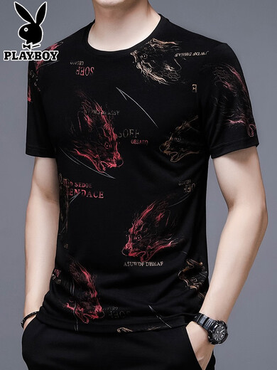 
Playboy Playboy Short-sleeved T-shirt for Men 2025 New Summer Fashion Men's Ice-Sensory Mulberry Silk Cotton T-shirt High-end 13807# Blue Ice-Silk Short-sleeved T-shirt 10XL 165/m100-115Jin[Jin equals 0.5 kg]
