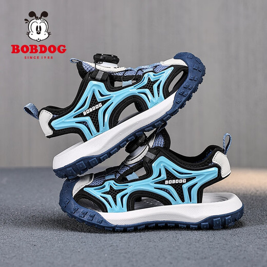 巴布豆（BOBDOG）童鞋男孩夏季防滑凉鞋2025新款男孩沙滩鞋中大童软底运动鞋儿童鞋 K983蓝色 39 内长24.8厘米