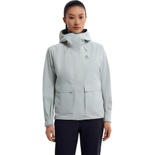 Kailas Feste Farbe Reißverschluss Kapuze Casual Winddof und atmungsaktive Jacke für Frauen Nebel Blue XS