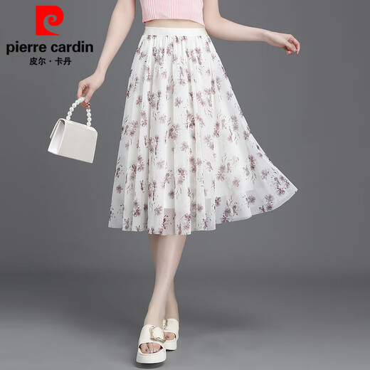 皮尔卡丹2025夏新款碎花半身裙女小清新短裙大摆网纱印花a字显瘦雪纺中裙 9906-2# 均码 (建议90-145斤)