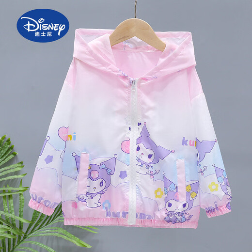 Disney Girls' Sun Protection Clothing Summer Thin 2025 New Children's Air Conditioning Shirt Summer Jacket Kuromi Sun Protection Clothing Lightweight Pink 120 Recommended height 110 cm