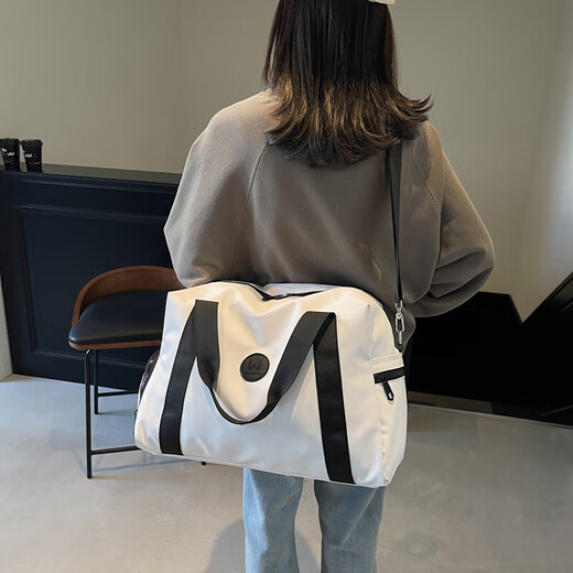 Neue koreanische Version Einfache und modische Fitnessstudio -Tasche für Männer Crossbody Tasche Kurzreisetasche Mädchen große Kapazität Leichtes Duffel Bag Pink Durchschnittsgröße