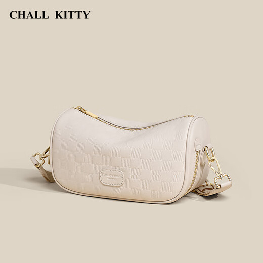 CHALL KITTY轻奢包包女包牛皮单肩包斜挎枕头腋下包生日礼物高级感送女友老婆 【白色】ck风时尚百搭小众高级感