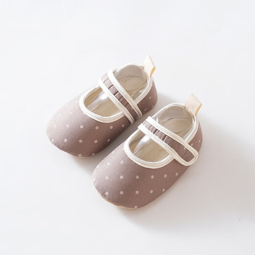 Baby Steps Shoes Spring and Summer New Velcro Soft Sole Anti-Slip Floor Shoes and Socks Candy Color Newborn Shoes and Socks Class A Coffee Points 1 Pair 13 Shoes 13 cm long (12-18 months)