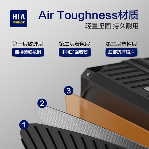 海澜之家（HLA）行李箱男轻便出差托运商务拉杆箱女大容量旅行密码箱曜石黑26英寸