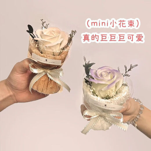 Hao Fanjie Taschenstrauß Mini kleiner Blumenstrauß Blumen Rosen getrocknete Blumen gefälschte Blumen Lehrer Tag Geschenke Treffen Yulan Qimeng