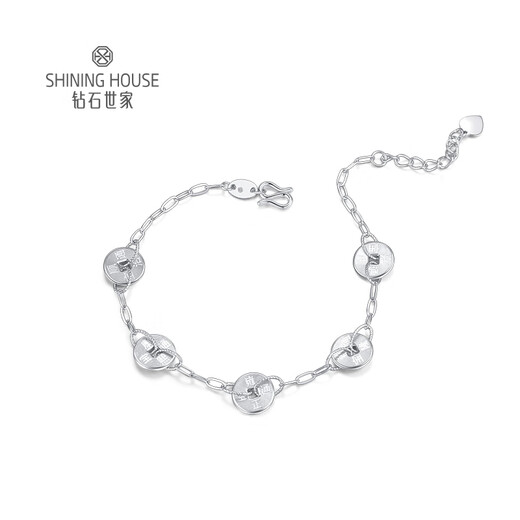 Diamond Family PT950 Platinum Bracelet Honeycomb Five Emperors Money Sparkling Double-sided Wearable Platinum Bracelet Holiday Gift for Lover Gold Weight Approximately 5.6g