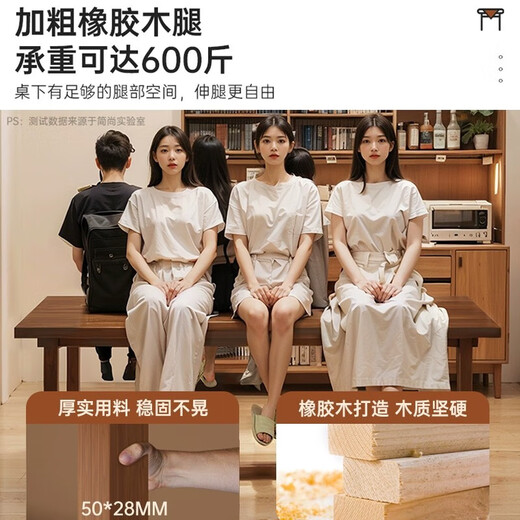 Library desk long workbench solid wood home de-living room double desk student reading study table walnut color 180*80*75cm