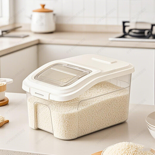 Mengyier rice bucket storage bucket rice storage box rice jar rice can flour bucket sealed insect-proof and moisture-proof storage box cat food dog food miscellaneous grains large transparent 1