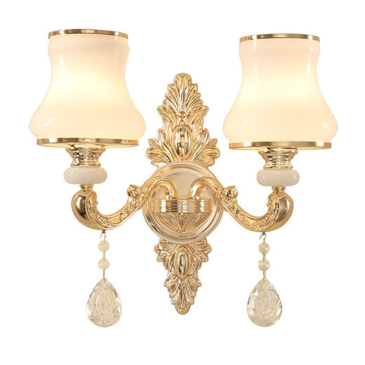 
European style wall lamp bedroom bedside lamp living room TV background wall lamp aisle without wiring without wiring battery charging lamp 6629-1 power connection/warm light