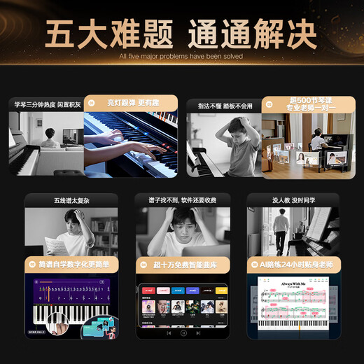 TERENCE PIANO智慧钢琴立式88键重锤电钢琴智能自动挡弹唱自学电子钢琴新手入门 特伦斯Ai钢琴+终身会员