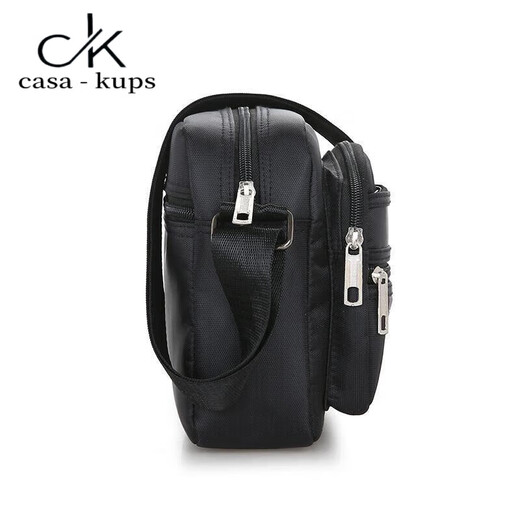 casa-kupsCK单肩包休闲斜挎包男包防水挎包做生意收钱包多层韩版男士挎包 六代+六拉链688深棕