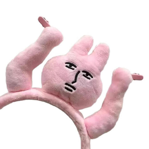 Pink Rabbit Funny Headband Fun Headband for Girls 2025 Internet Celebrity Hot Style Washing Face and Grabbing Bangs and Plucking Hair Headband Cartoon Funny Headband One Pink Rabbit