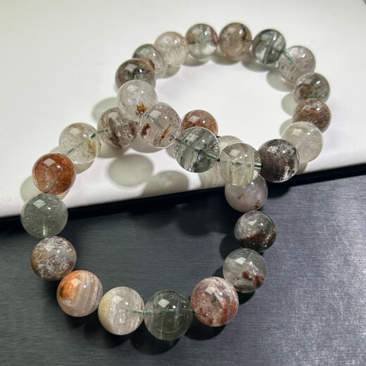 Bracelet de cristal fantôme à mille couches pour quatre saisons Natural Full Full Ghost Greed Red Ghost Bread Bracelet QCSJ12247 Perle Diamètre d'environ 12 mm