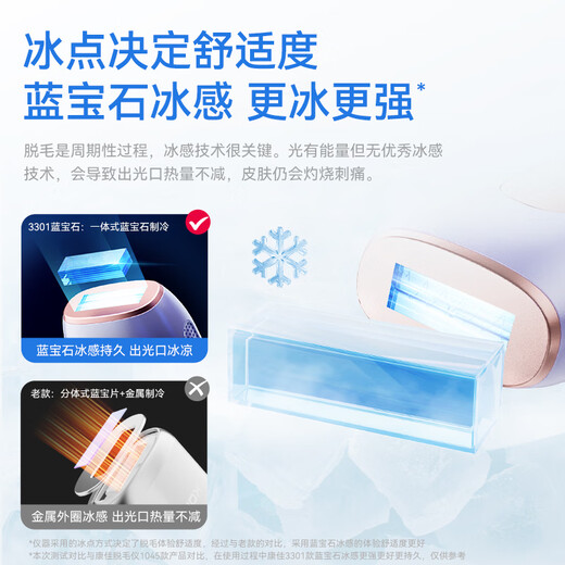 KONKA Hair Removal Device 3301 Sapphire Ice Feel Freezing Point Household Dormitory Hair Removal Machine for Lips, Armpits and Legs, Bikini Line, Practical Gift for Girlfriend’s Birthday, Guaranteed Price, Cream White - Quartz Crystal Freezing Point Version