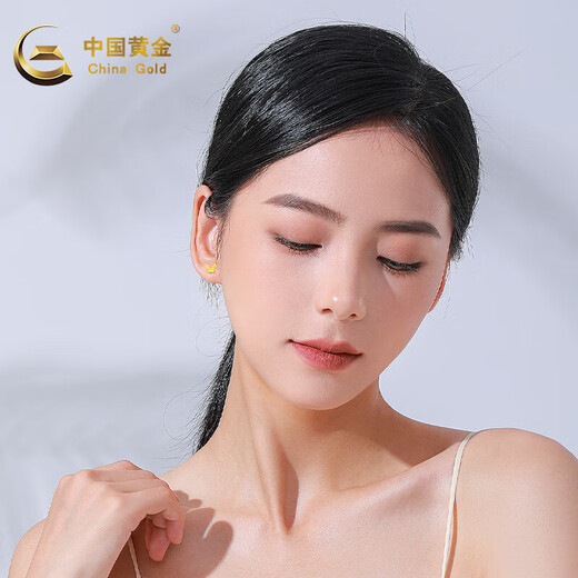 CHINA GOLD gold earrings, filigree butterfly earrings, solid gold earrings, self-worn wedding birthday gifts for girlfriend and wife, butterfly earrings, light version, about 0.30-0.35g