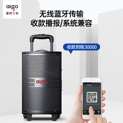 Patriot S312 12-inch square dance audio outdoor high-volume Bluetooth trolley speaker high-power portable mobile performance karaoke subwoofer street stall speaker standard version