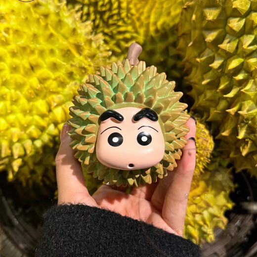 卡通榴莲蜡笔小新防摔搪胶儿童存钱罐熊猫草莓熊可爱摆件礼物 橘子小新存钱罐9cm