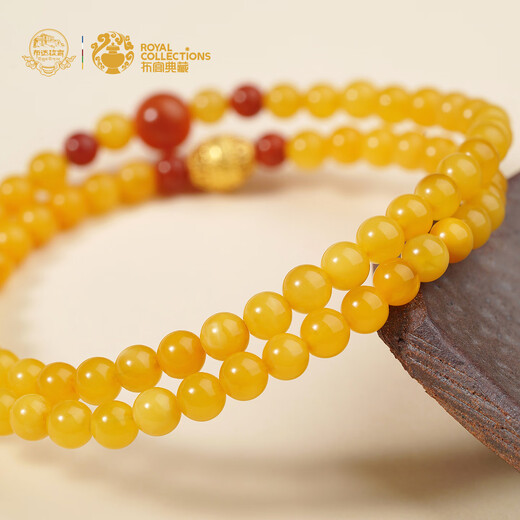 Potala Palace beeswax bracelet 925 silver six-character mantra Nanhong transfer beads amber bracelet female millet beads play birthday gift beeswax Nanhong multi-circle bracelet