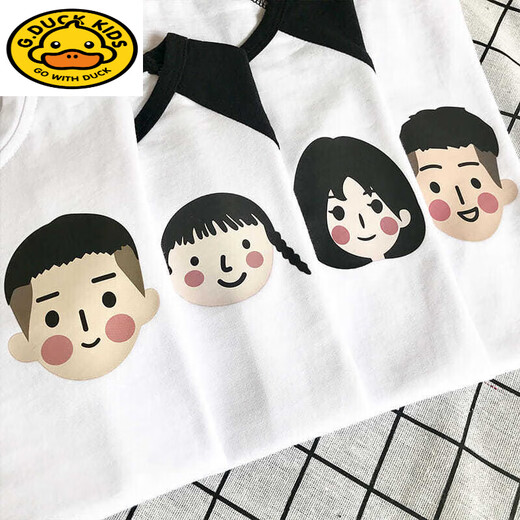 G.DUCKKIDS亲子装夏装2025新款一家三口四口全家洋气母女装兄妹装T恤短袖 SQ686:灰色 165 妈妈S