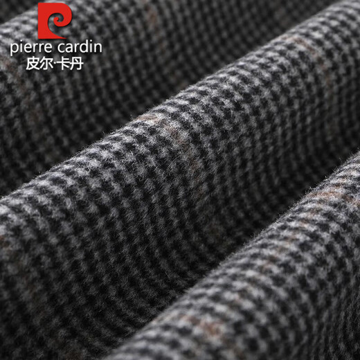 Pierre Cardin двустороннее шерстяное пальто мужское короткое толстое осенне-зимнее шерстяное пальто плюс размер свободный шерстяной клетчатый костюм серого цвета 2XL