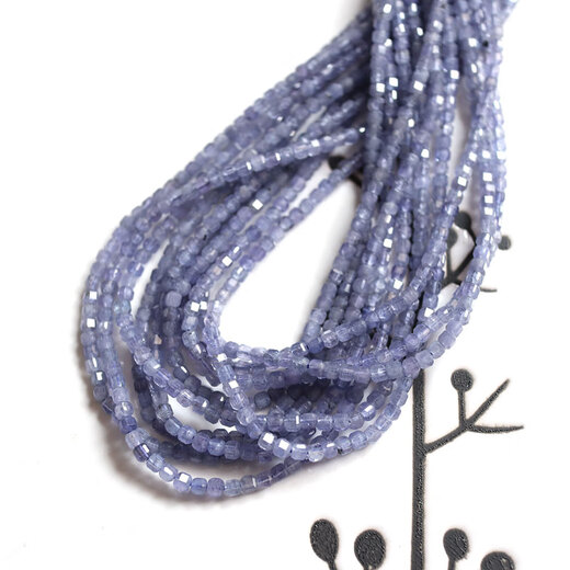 Only double precious gems, high quality tanzanite Rubik's Cube, small cubes, sugar cubes, 2.5mm DIY handmade beaded tassel, about 2.5mm tanzanite (AA grade)