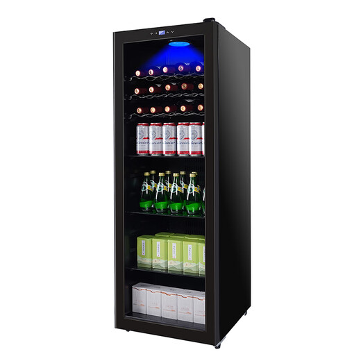 Royalstar ice bar refrigerator European style constant temperature wine cabinet hotel home living room refrigerator mini small single door office fresh display display sample tea beverage cabinet first class energy efficiency 258L digital display temperature + full refrigeration + blue light + wine rack