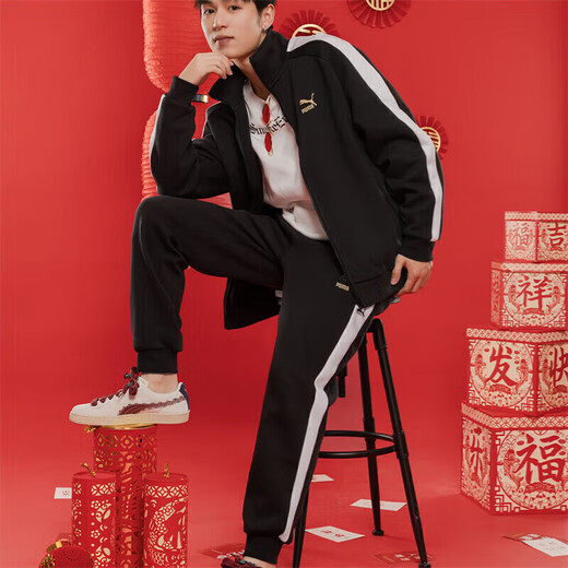 彪马（PUMA）情侣装运动套装 春春季T7立领外套夹克长裤时尚潮流舒适休闲裤 套装/男女同款 L/180
