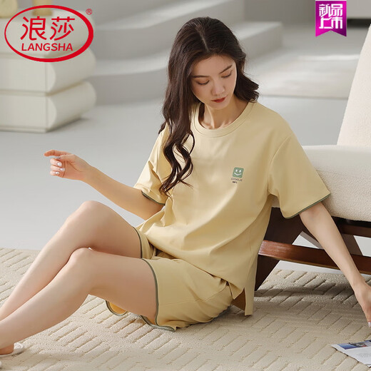 Langsha Pajamas (Langsha) Shorts de coton pur en coton pur de l'été